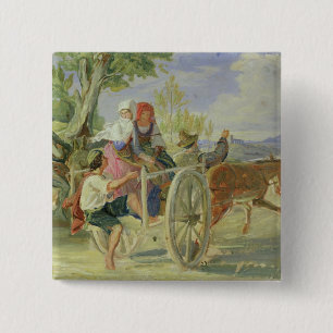 Badge Carré 5 Cm Chariot italien