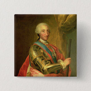 Badge Carré 5 Cm Charles III dans l'armure, après 1759