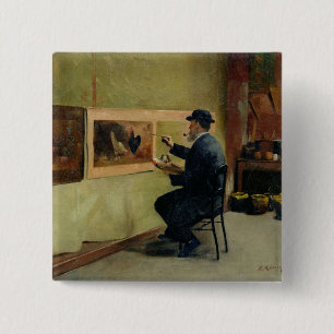 Badge Carré 5 Cm Charles Philippe Gevens, beau-père d'artiste