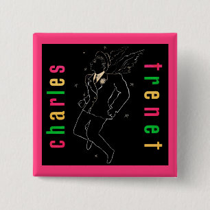 Badge Carré 5 Cm Charles Trenet