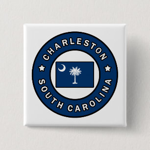Badge Carré 5 Cm Charleston la Caroline du Sud