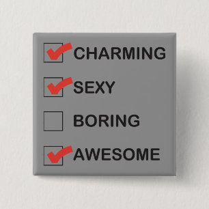 Badge Carré 5 Cm Charme