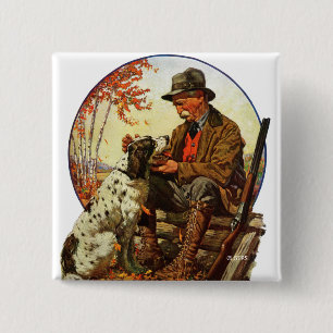 Badge Carré 5 Cm Chasseur et espagnol