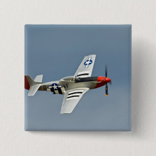 Badge Carré 5 Cm Chasseur P-51D Mustang avec marquages du jour J vo