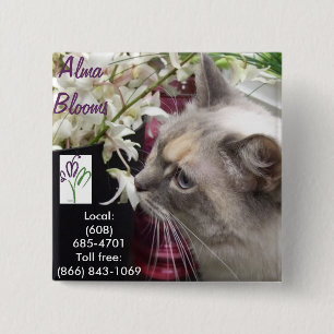 Badge Carré 5 Cm Chat