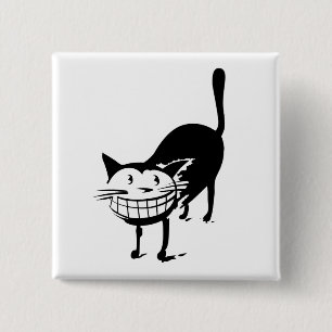 Badge Carré 5 Cm Chat à grains