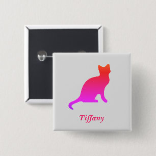 Badge Carré 5 Cm Chat à l'ombre