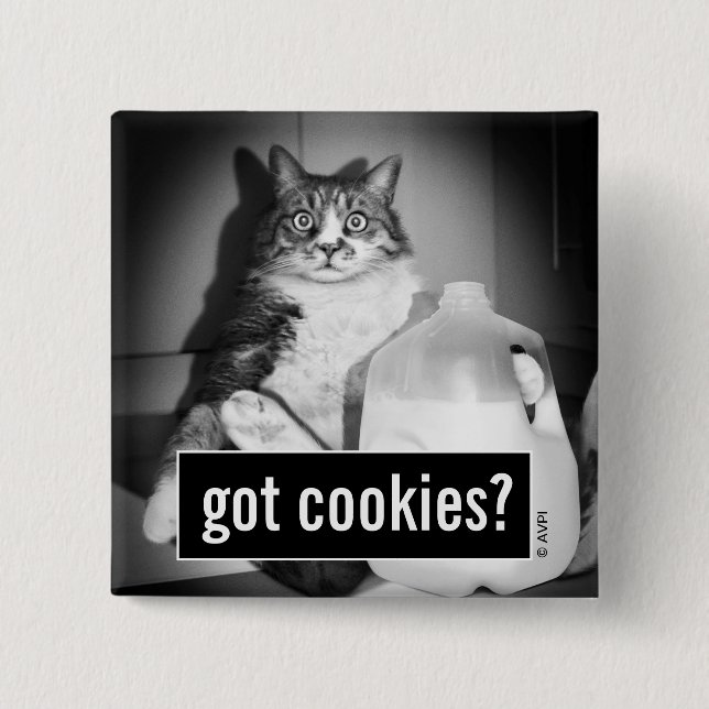 Badge Carré 5 Cm Chat Boire Du Lait De Jug (Devant)