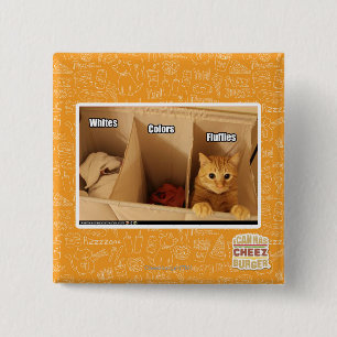 Badge Carré 5 Cm Chat de blanchisserie