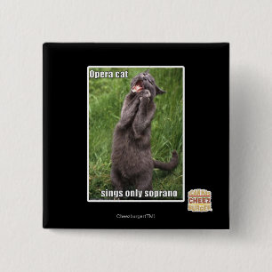Badge Carré 5 Cm Chat d'opéra