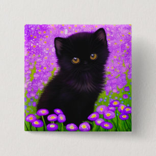 Badge Carré 5 Cm Chat Gustav Klimt