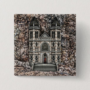 Badge Carré 5 Cm Château