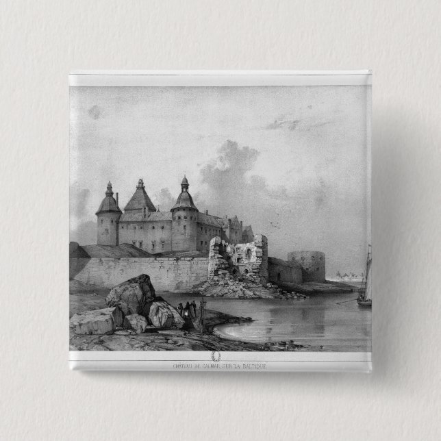 Badge Carré 5 Cm Château de Kalmar (Devant)