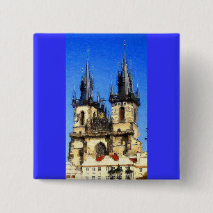 Badge Carré 5 Cm Château de Prague