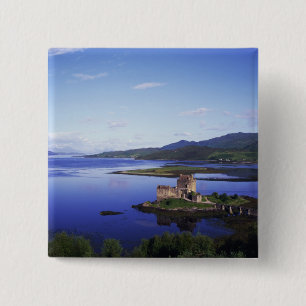 Badge Carré 5 Cm Château d'Eilean Donan, Dornie, Highlands,