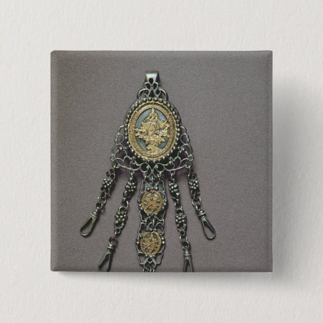 Badge Carré 5 Cm Châtelaine, fin du 18ème siècle (Devant)