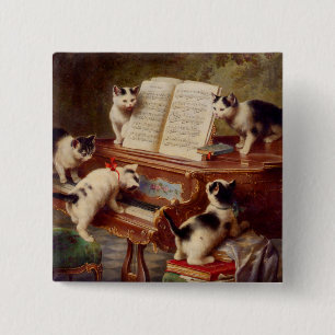 Badge Carré 5 Cm Chatons et piano