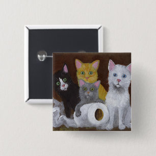 Badge Carré 5 Cm Chatons Joueurs