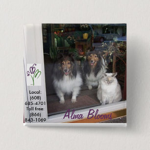 Badge Carré 5 Cm Chats & Chiens