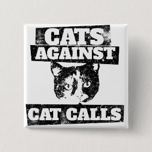 Badge Carré 5 Cm Chats contre les appels de chat