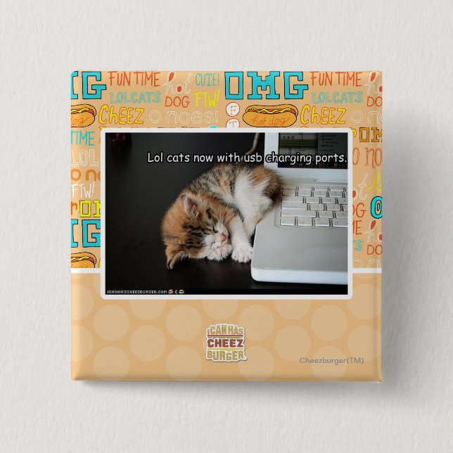 Badge Carré 5 Cm Chats de Lol avec USB (Devant)