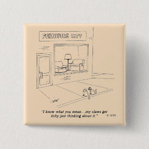 Badge Carré 5 Cm Chats griffant des meubles