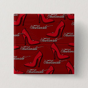 Badge Carré 5 Cm Chaussures rouges-Bouton-fashionista
