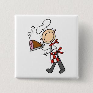 Badge Carré 5 Cm Chef avec les T-shirts et les cadeaux cuits au