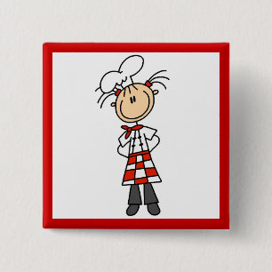 Badge Carré 5 Cm Chef féminin