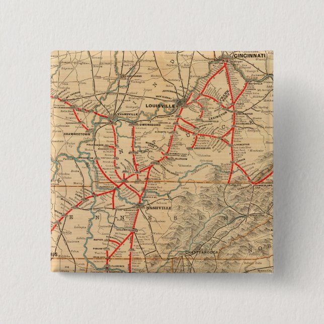 Badge Carré 5 Cm Chemin de fer Louisville et Nashville (Devant)