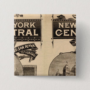 Badge Carré 5 Cm Chemin de fer New York Central et Hudson River