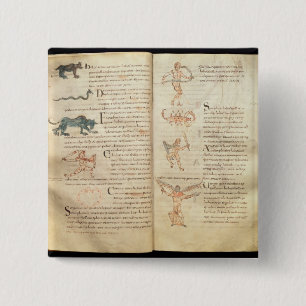 Badge Carré 5 Cm Chemin de la lune à travers les constellations