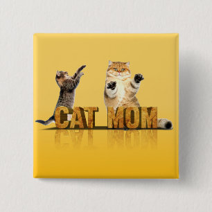 Badge Carré 5 Cm Chemise de chat drôle cadeau maman chat maman