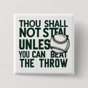 Badge Carré 5 Cm Chemise Humour volante de baseball