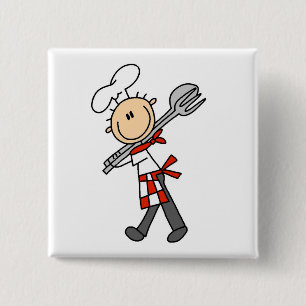 Badge Carré 5 Cm Chemises avec pinces à salade pour chef et cadeaux