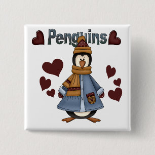 Badge Carré 5 Cm Chemises et cadeaux de manchots d'hiver