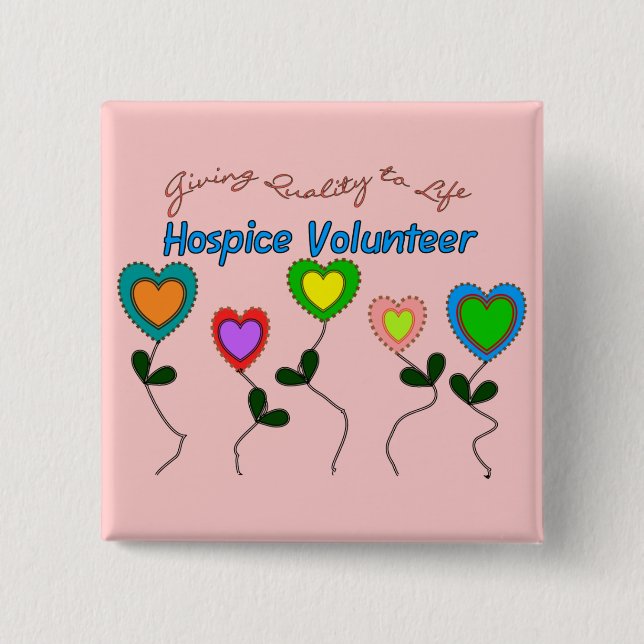 Badge Carré 5 Cm Chemises et cadeaux volontaires d'hospice (Devant)
