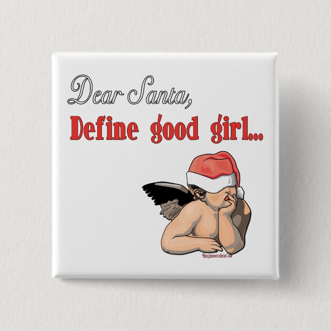Badge Carré 5 Cm Cher Père Noël Series (Devant)