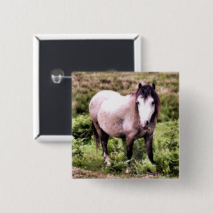 BADGE CARRÉ 5 CM CHEVAL