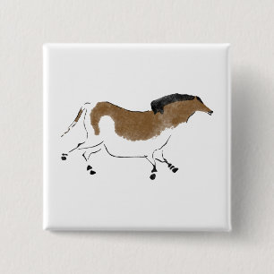 Badge Carré 5 Cm Cheval chinois