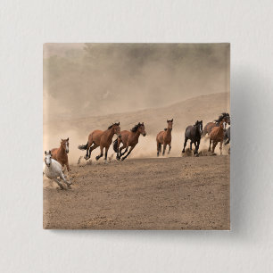 Badge Carré 5 Cm Cheval dans l'automne II