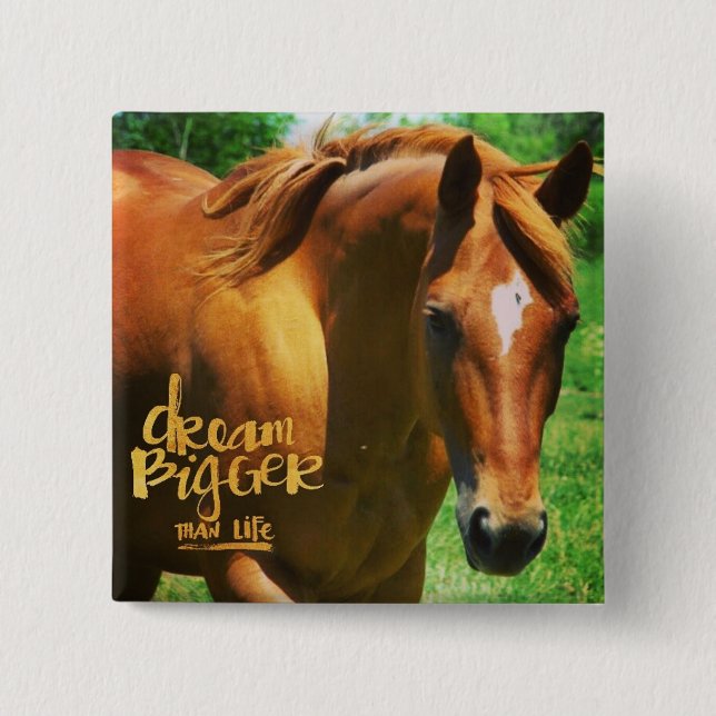 Badge Carré 5 Cm Cheval de rêve (Devant)