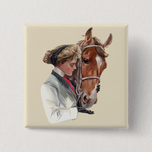 Badge Carré 5 Cm Cheval favori
