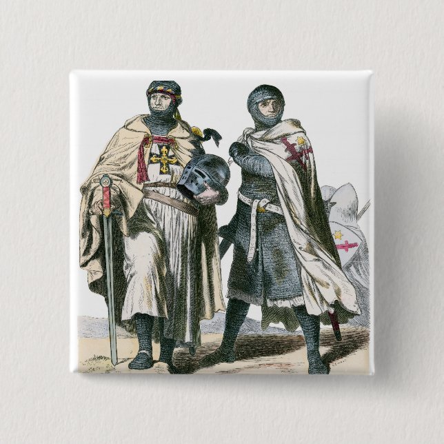 Badge Carré 5 Cm Chevaliers Teutonic (Devant)