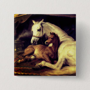 Badge Carré 5 Cm Chevaux d'atterrisseur