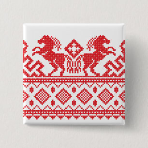 Badge Carré 5 Cm Chevaux d'élevage