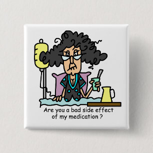 Badge Carré 5 Cm Cheveux foncés d'effet secondaire de médicament
