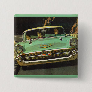 Badge Carré 5 Cm Chevy Bel Air 1957