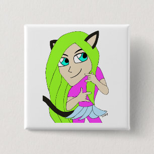 Badge Carré 5 Cm chibi catgirl