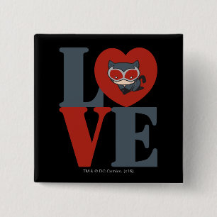 Badge Carré 5 Cm Chibi Catwoman LOVE